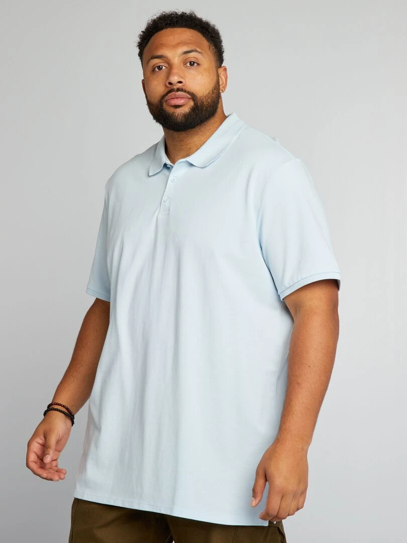 Polo en maille piqué Bleu