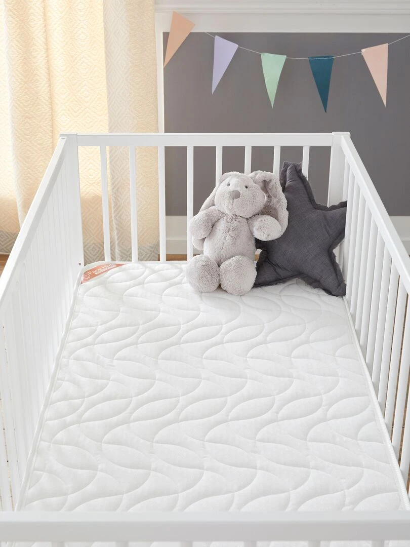 Babysom   Matelas Bébé Climatisé 70x140 cm   Épaisseur 10 cm   Fabrication française   Blanc
