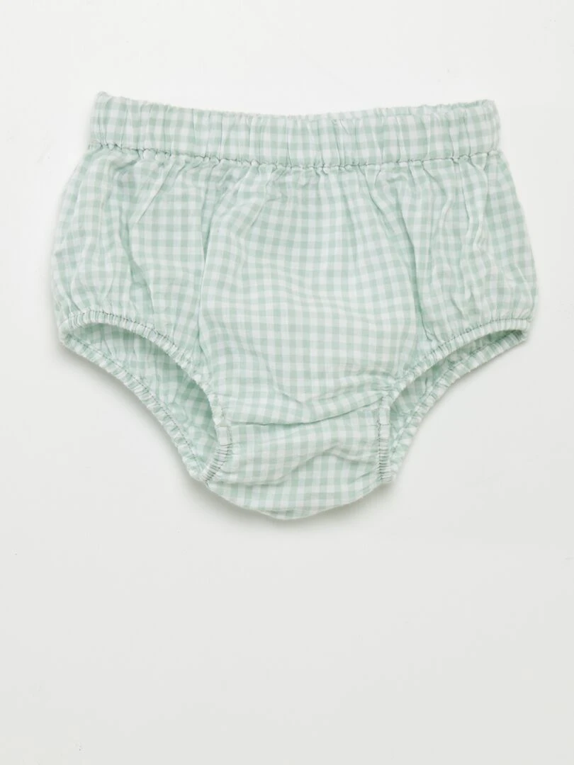 Ensemble blouse + culotte   2 pièces   Vert