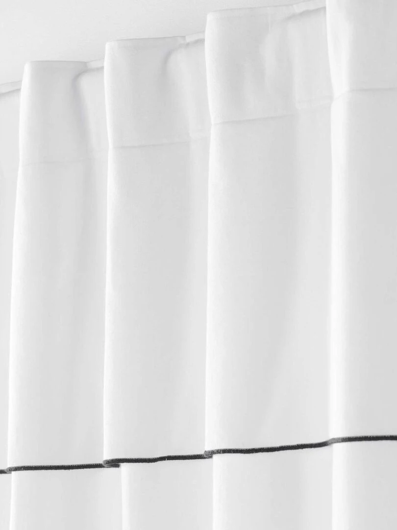 Rideau voilage surfilé passants cachés   Blanc