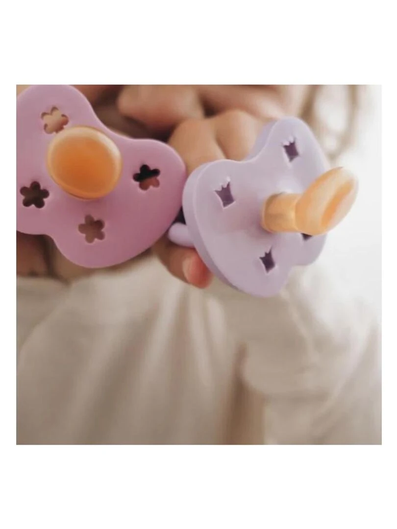 Tétine physiologique caoutchouc naturel 3 36 mois   Violet et Rose (2pcs)        Violet
