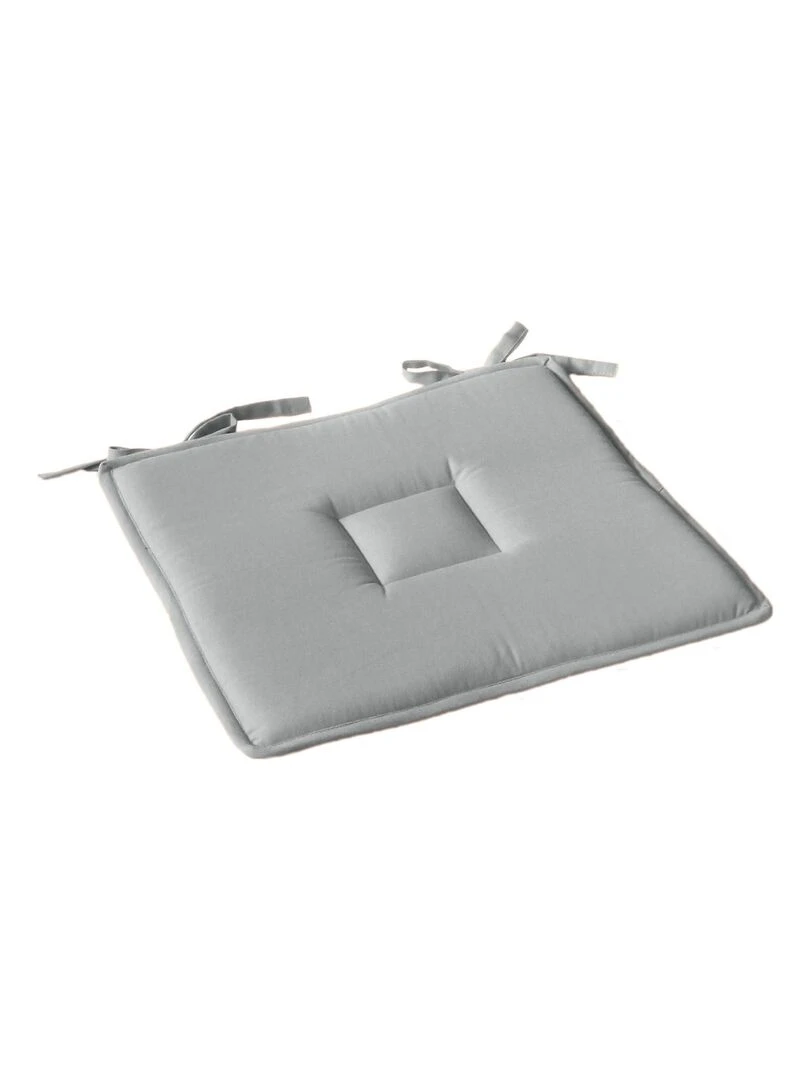 Galette plate unie avec passepoil et nouettes Gris clair