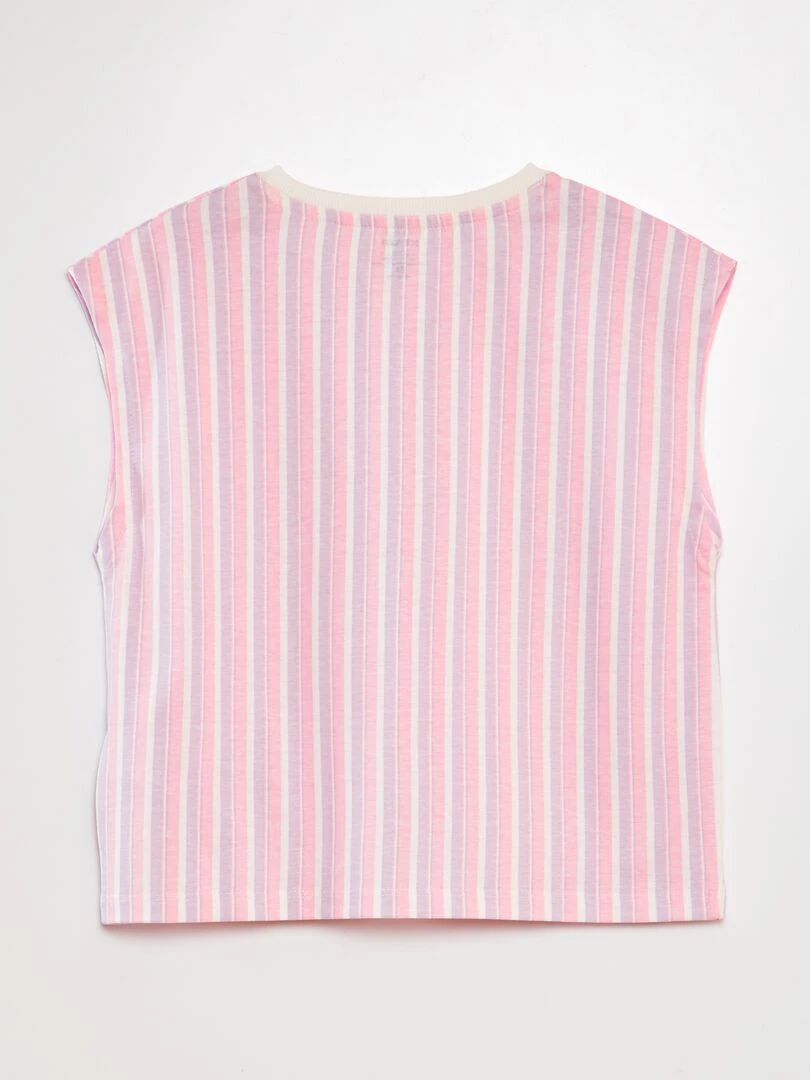 T shirt à emmanchures américaines Rose