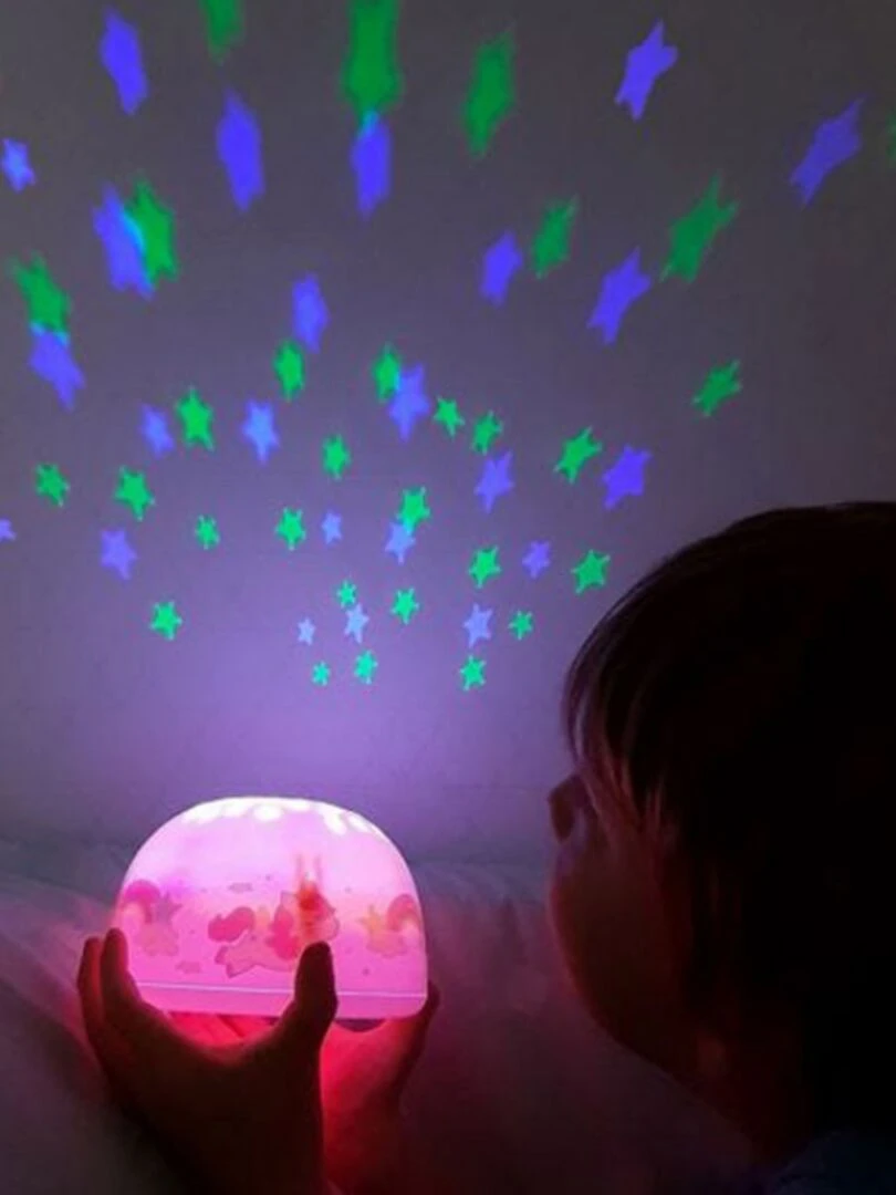 Veilleuse projecteur d'étoiles Licorne Rose