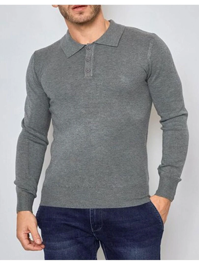 Pull col polo Kebello Gris