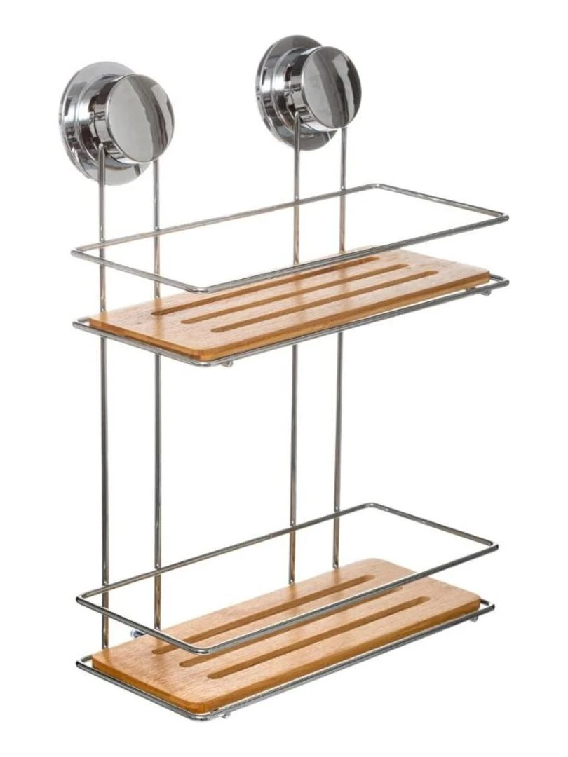 Étagère 2 niveaux Venterra bambou avec ventouse Beige