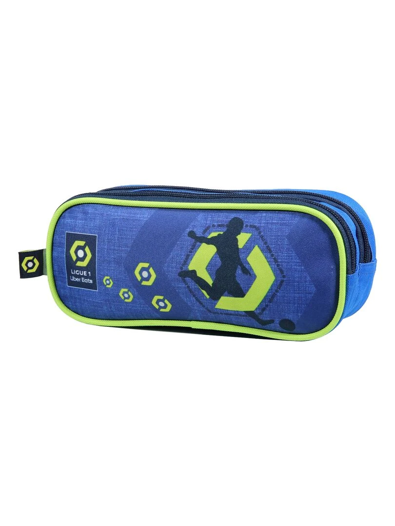 BAGTROTTER Trousse scolaire 2 compartiments Ligue 1 Football Bleue Bleu