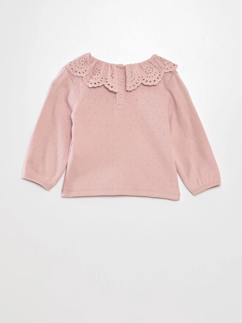 T shirt en maille pointelle Violet