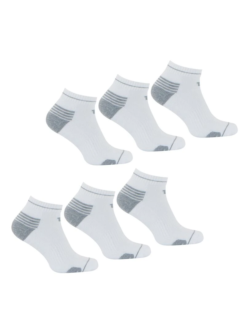 LOT DE 6 PAIRES DE CHAUSSETTES BASSES WILSON BLANC GRIS Blanc