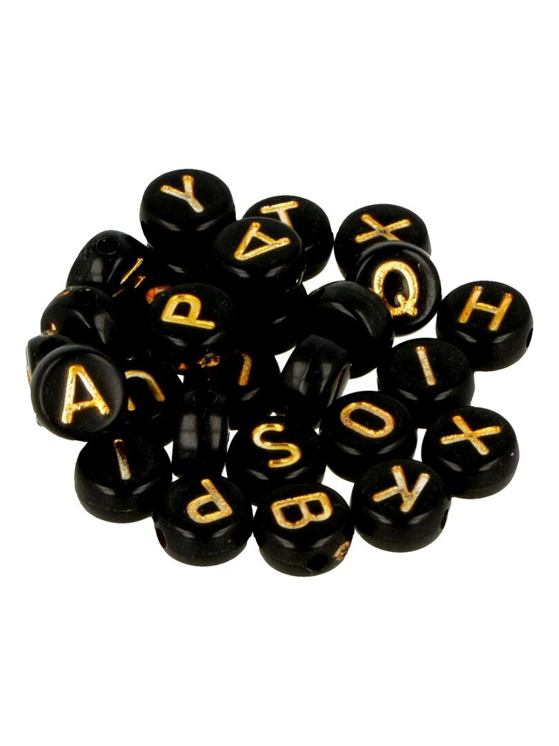 300 perles noires alphabet N/A