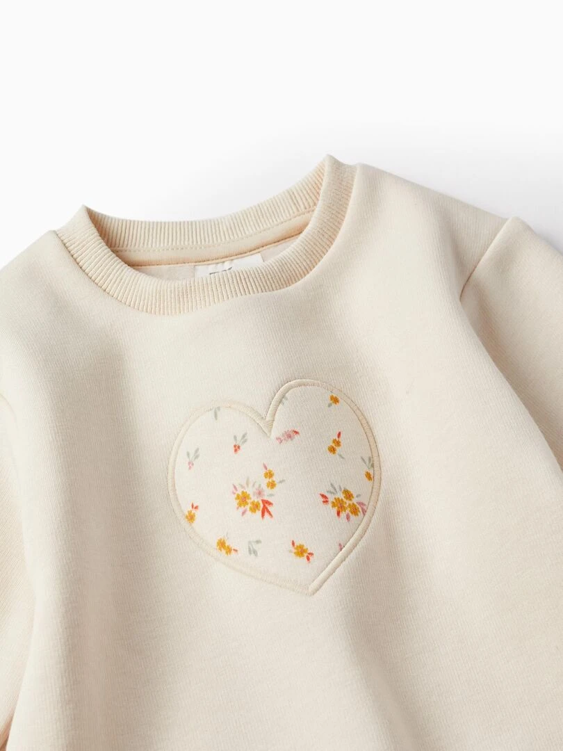 Sweat en molleton pour bébé fille 'Heart'  SWEET FROSTY DREAMS   Beige clair