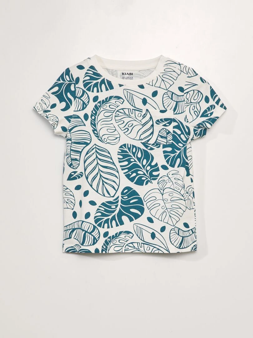 T shirt avec poche   So Easy   Bleu végétal
