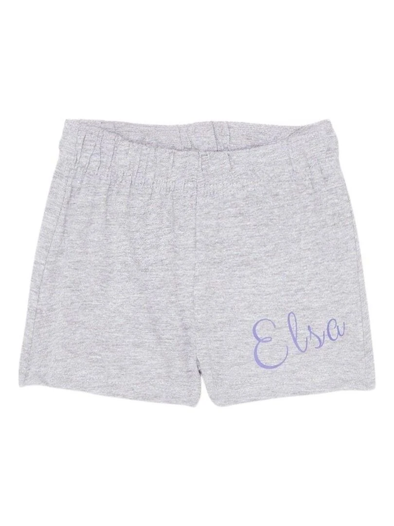 Disney   Ensemble ​​T shirt short fille Imprimé La Reine Des Neiges   Blanc