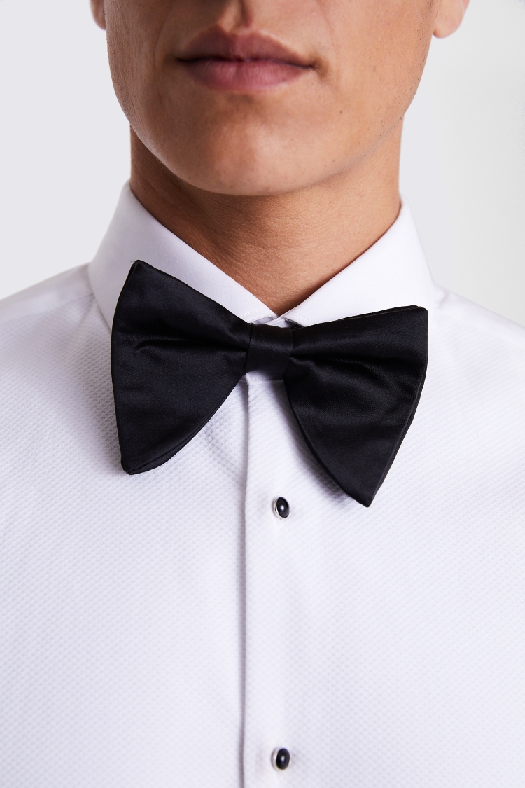 Tailored Fit White Wing Collar Pleated Dress Shirt   Buy Online at Moss