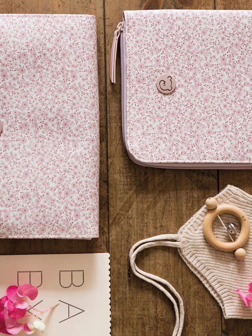Protège carnet de santé Flower mellow rose   Rose