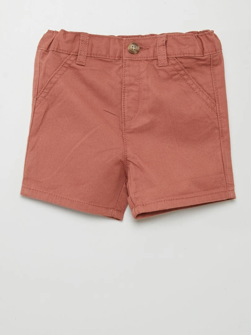 Short chino en twill Rouille