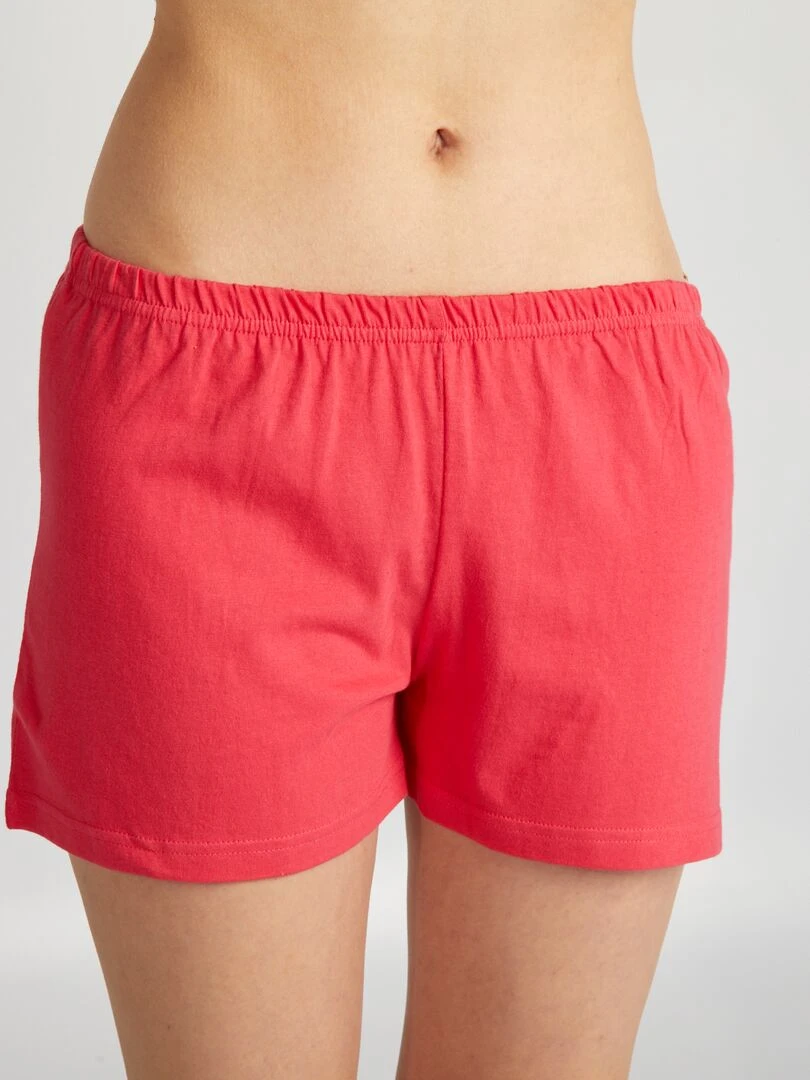 Pyjama court imprimé manga   2 pièces   gris/rose