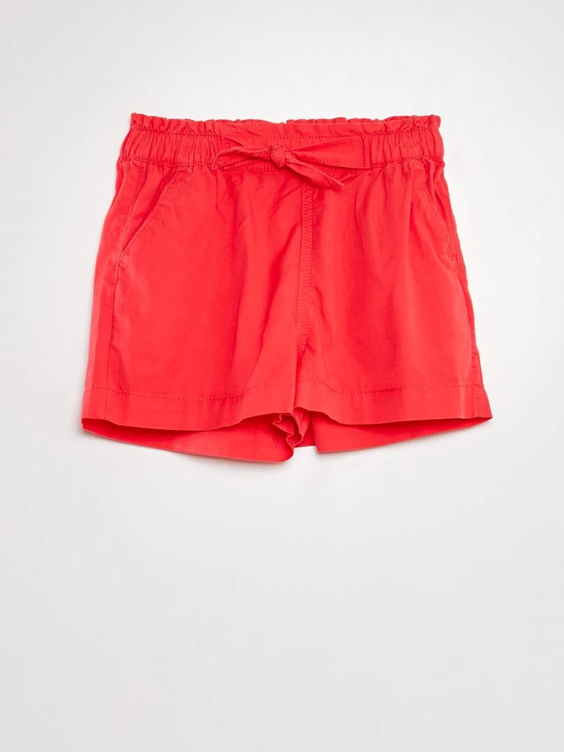 Short paperbag avec ceinture Rose