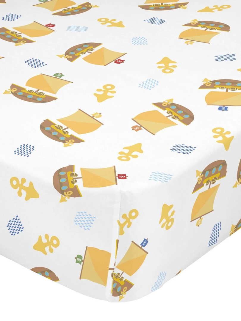 Drap housse Pirate ship "Happyfriday" Blanc
