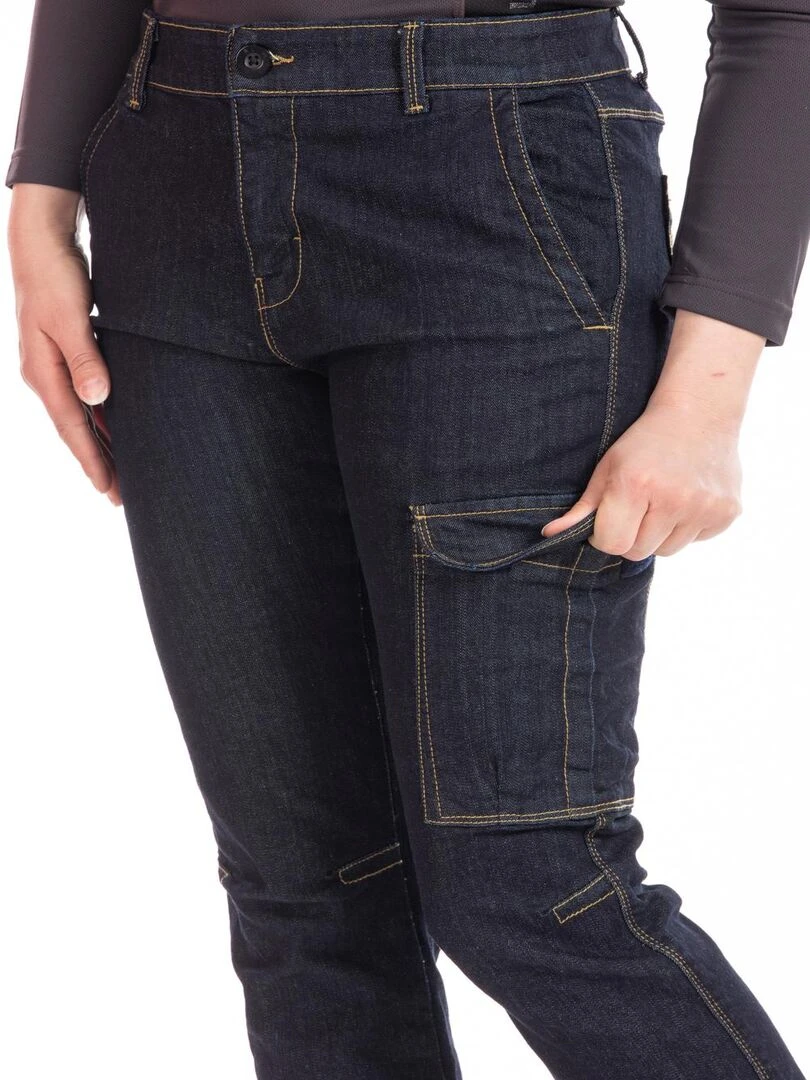 Jeans de travail multi poches stretch brut BETTYA 'Rica Lewis'   Bleu