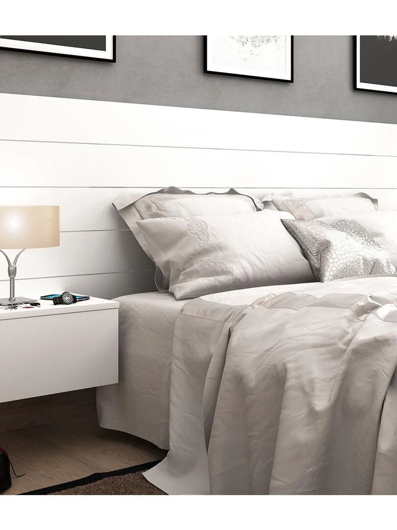 Tête de lit avec chevets Friz   AKITEN RETAIL   Blanc Blanc