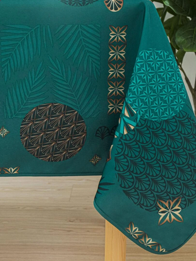 Nappe rectangulaire fantaisie Bleu canard