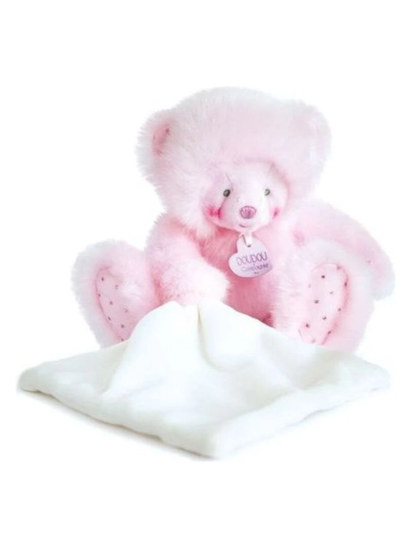 Doudou Doudou et compagnie Ours Rose avec mouchoir pantin Trop Mimi Rose