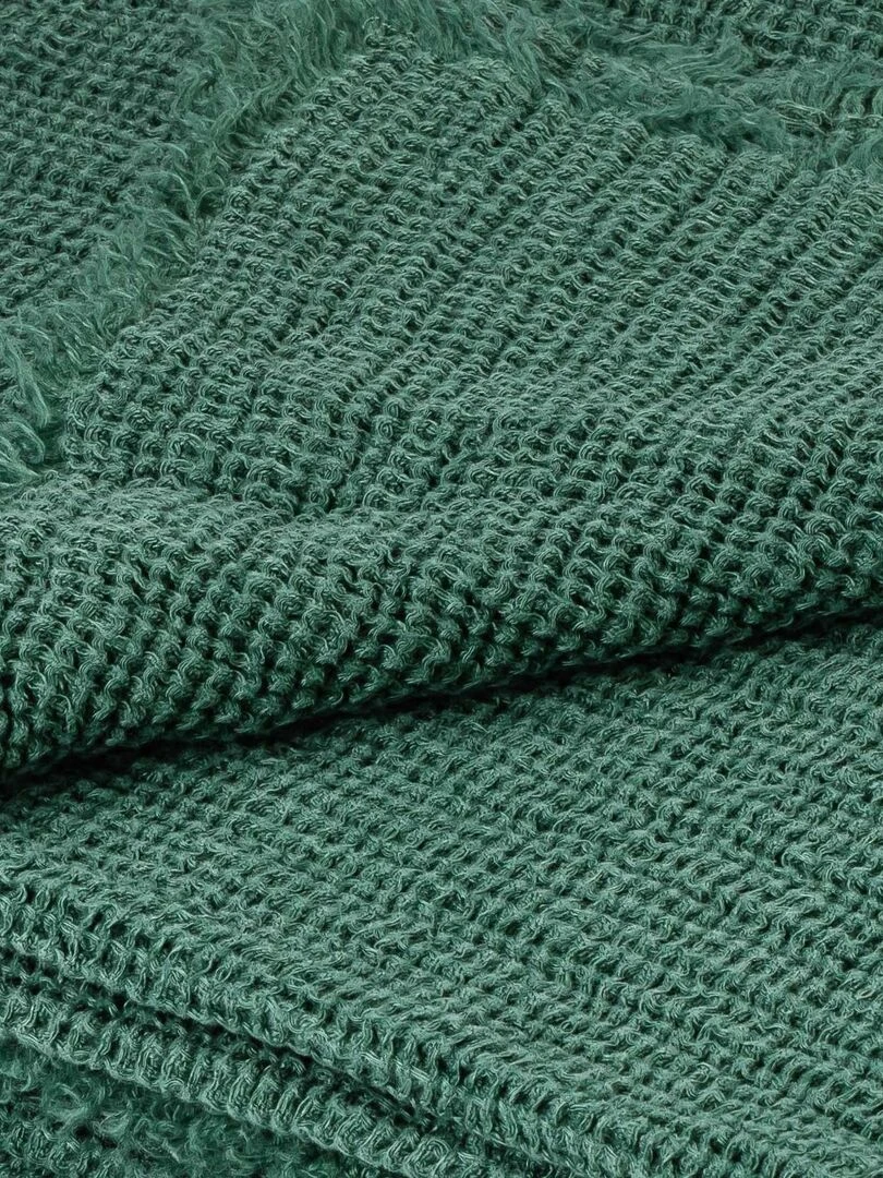 Plaid en 100% lin Jade Vert foncé