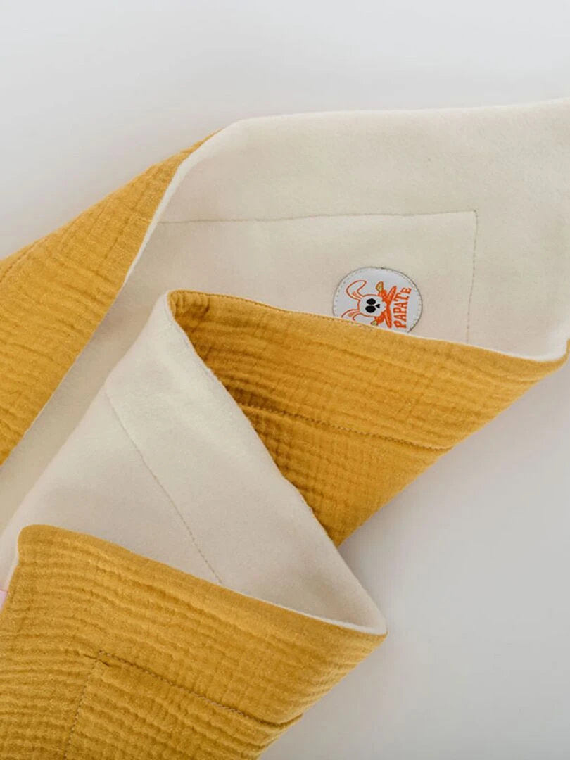 Couverture en Coton Bio Rex Blanc et Honey Beige