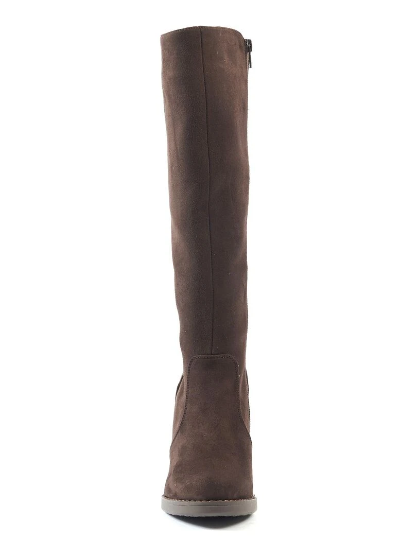 Gabylou   Bottes XL pour mollets larges   Modele Kamilla   Marron foncé