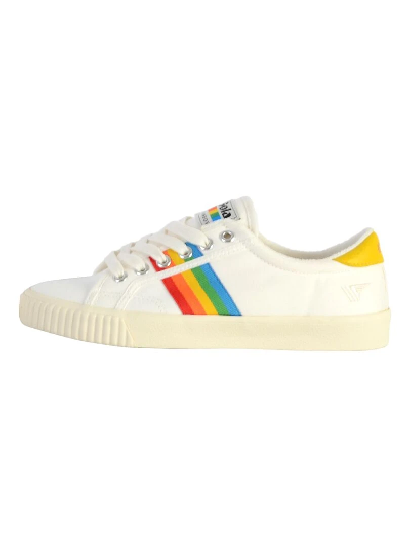 Basket Cuir Gola Mark Cox Rainbow Blanc