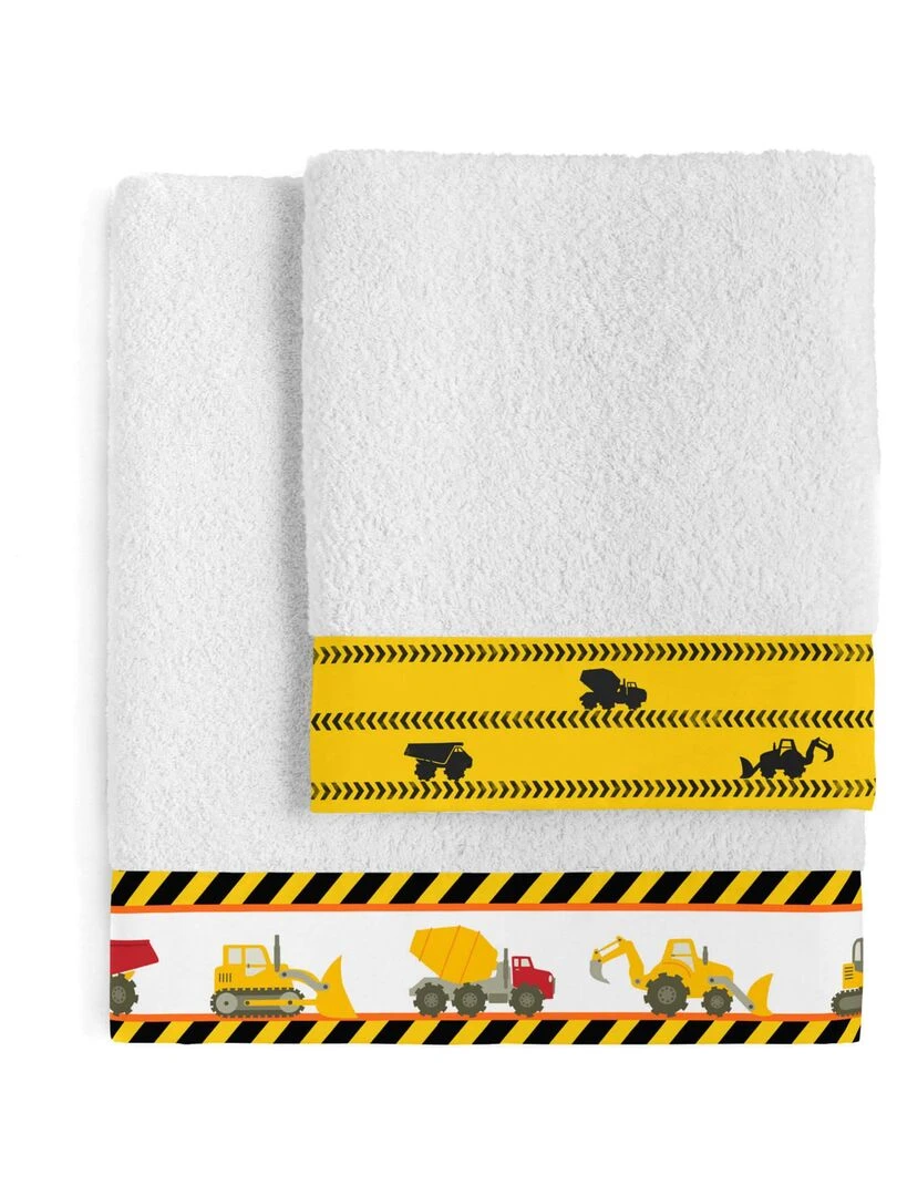 Lot de serviettes Machinery "Happyfriday" Blanc