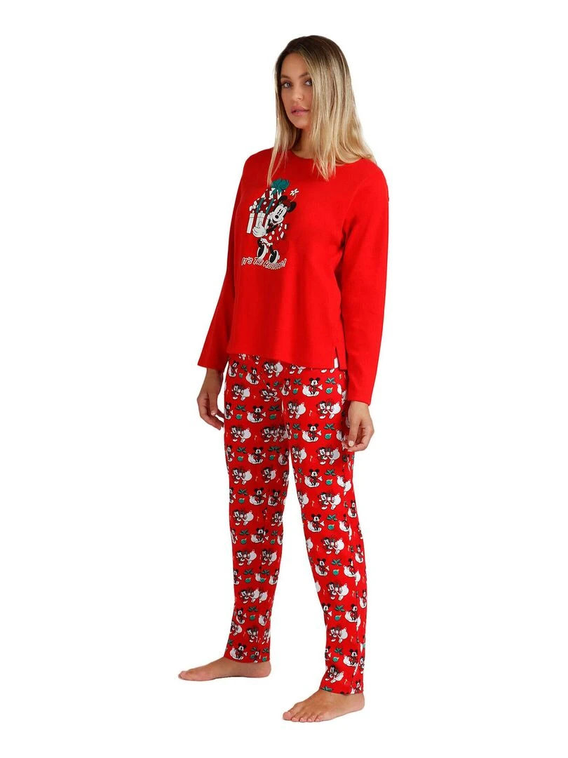 Pyjama pantalon et haut Holidays Disney   Rouge