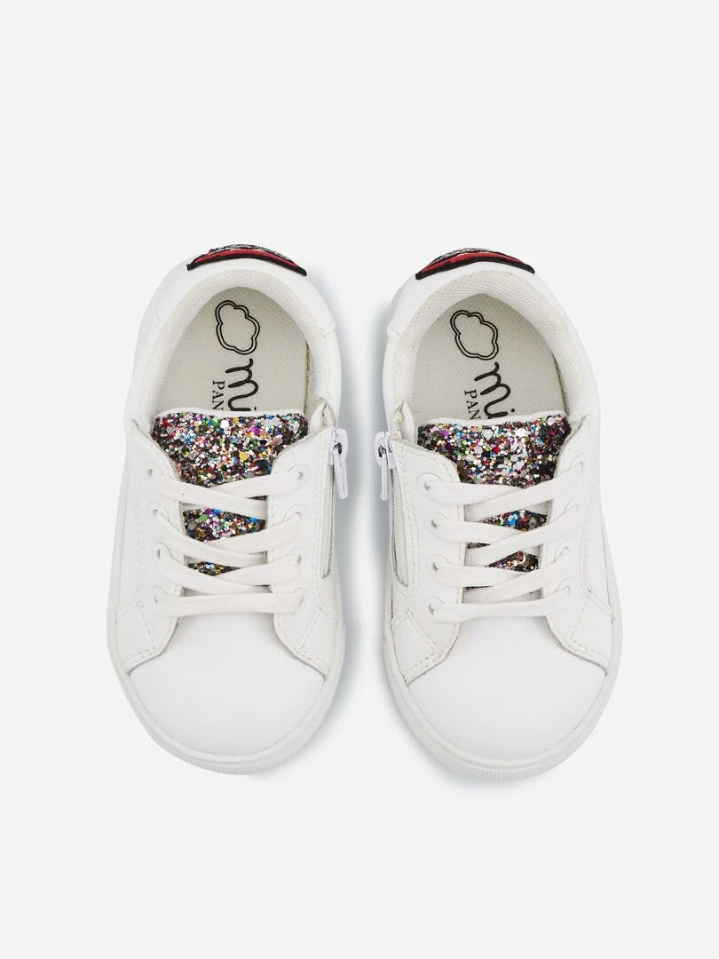 Mini Simone Glitter Tongue   Blanc