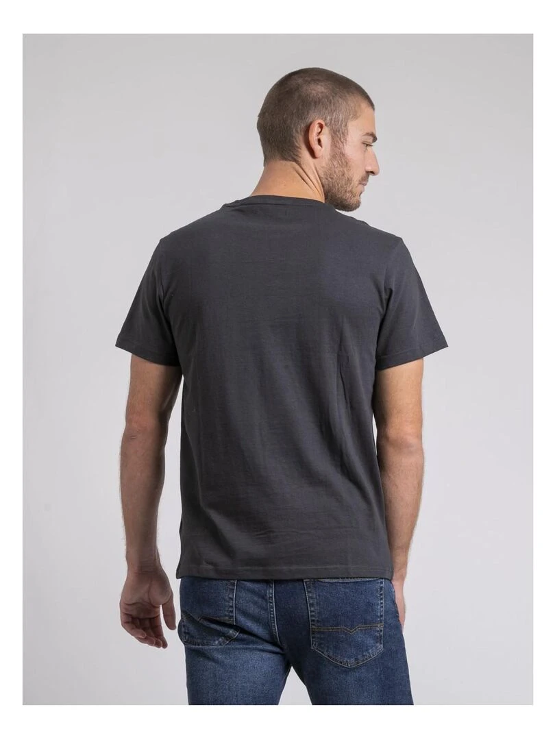 T shirt col rond pur coton JORUSTIX Gris