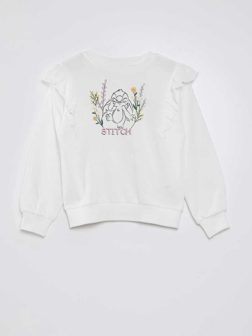 Sweat à volants imprimé 'Minnie' Beige