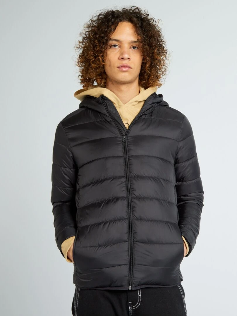 Doudoune matelassé à capuche Noir