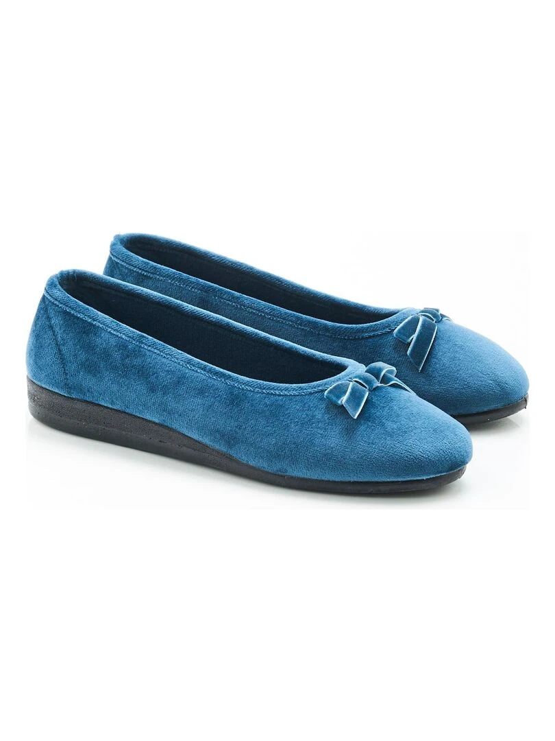 Ballerines aspect velours Damart Bleu saphir