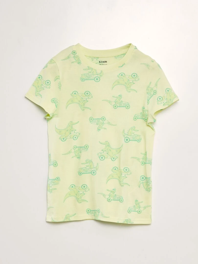 Pyjama court t shirt + short 2 pièces Vert
