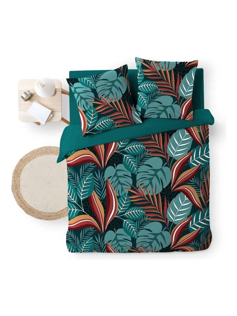 Housse de couette  + taie(s) Meryl coton 57 fils   Bleu