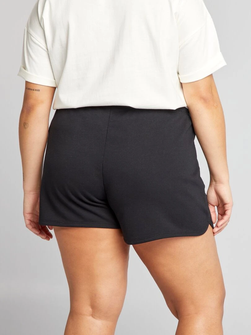 Short de sport chiné en french terry   noir