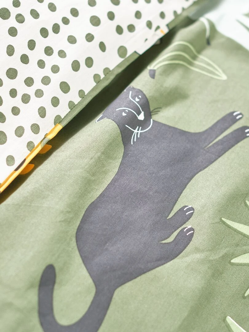 Parure de lit 'animaux' 1 personne Vert
