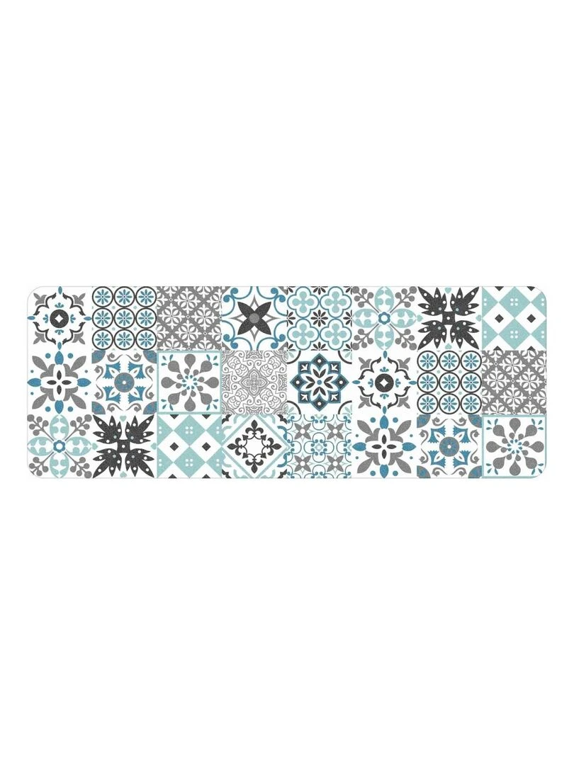Tapis mousse Salou persane bleu 45x120cm Bleu