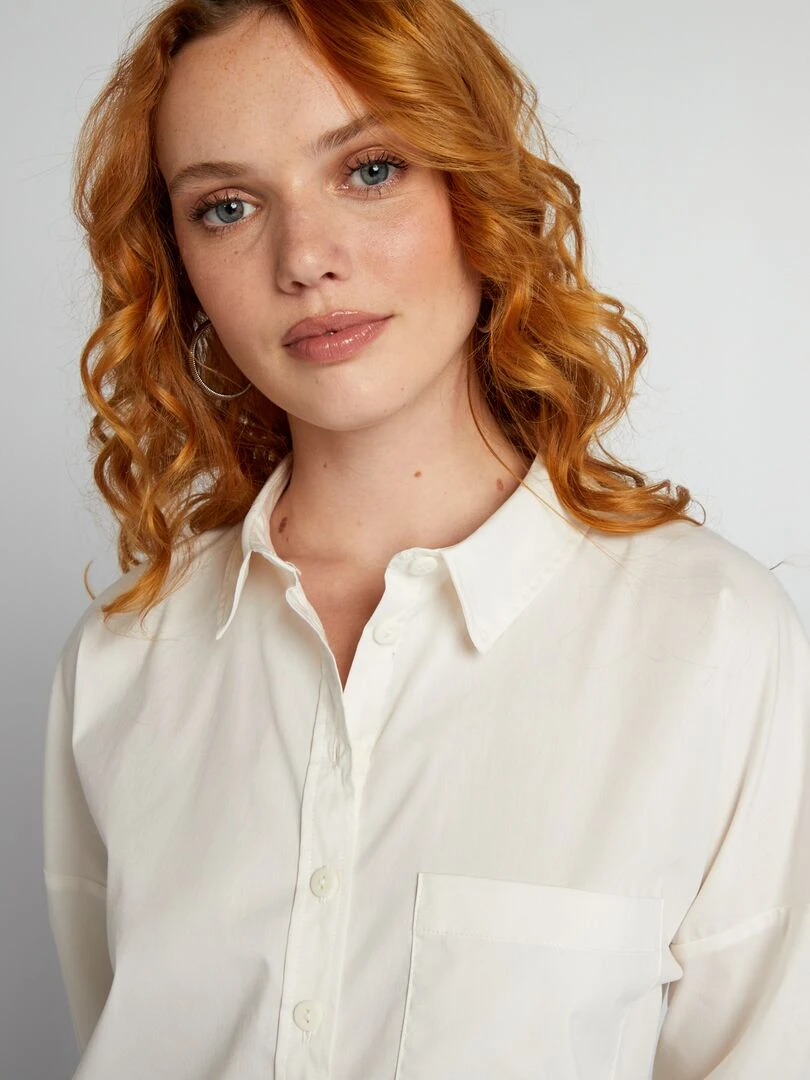Chemise oversize en popeline   blanc