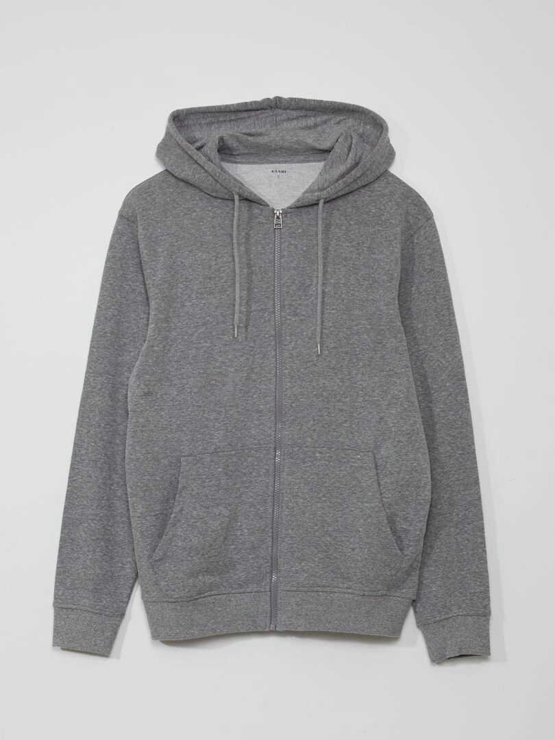 Veste zippée à capuche Gris