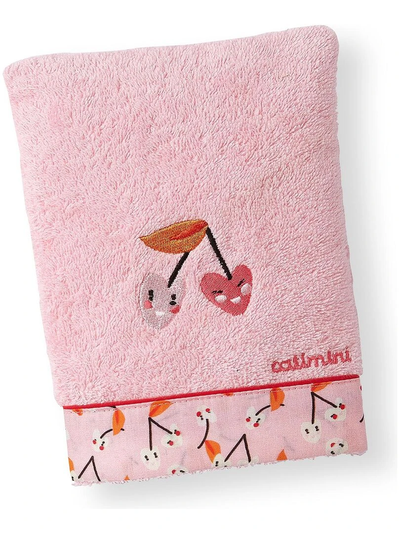 Gant eponge fille Escapade Kawaii 15x21cm 100% Coton 400 GSM Rose Rose