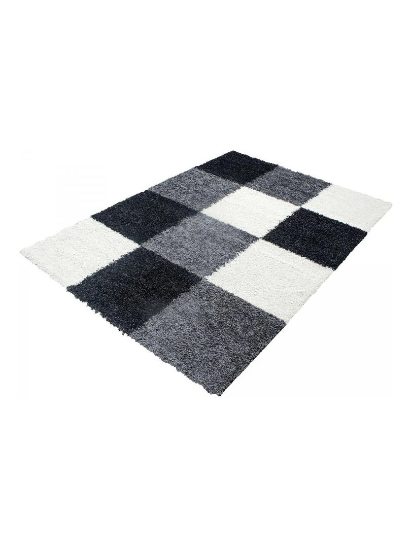Tapis shaggy CARRÉ A OEKO TEX®   Noir