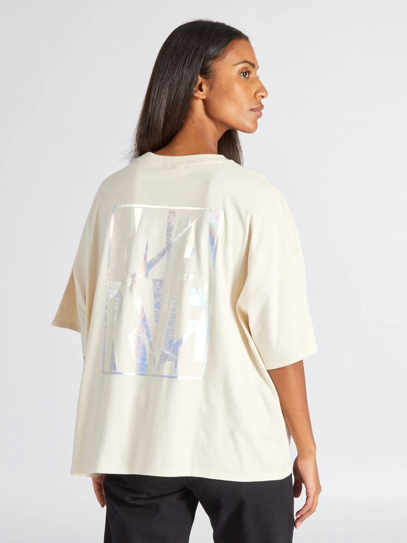 Tee shirt oversize 'Marvel' beige