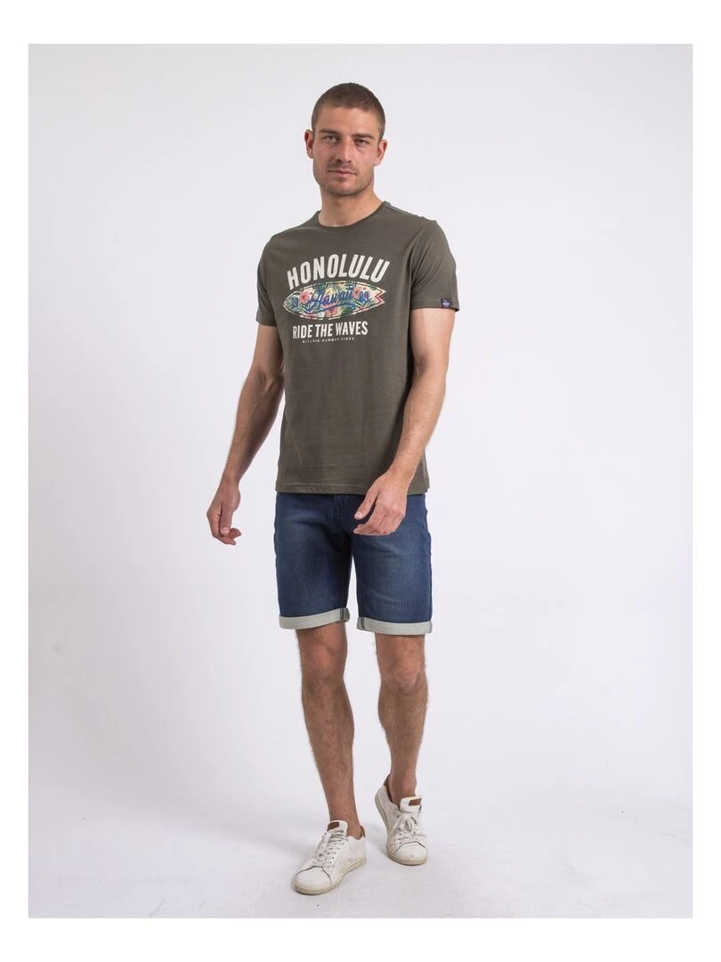 T shirt col rond NIROULIO   Kaki