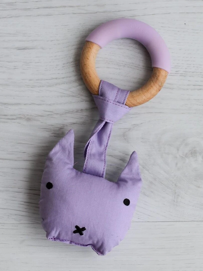 Anneau de dentition avec peluche Animal Violet